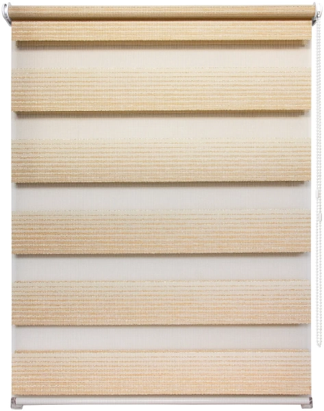 Рулонные шторы день ночь УЮТ Люрекс цвет ваниль