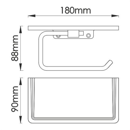 Держатель туалетной бумаги с полочкой для телефона K-1325
