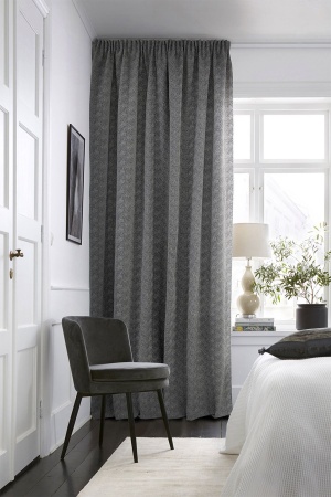 Штора на тесьме 160х260 см Мартина с подхватом цвет черно-белый