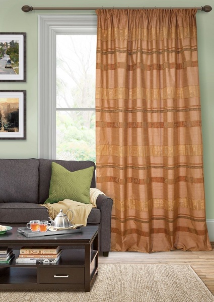 Штора на тесьме "Альборг Alborg" 146х270 коричневый