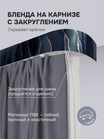 Багет для карниза 7 см, оникс синий