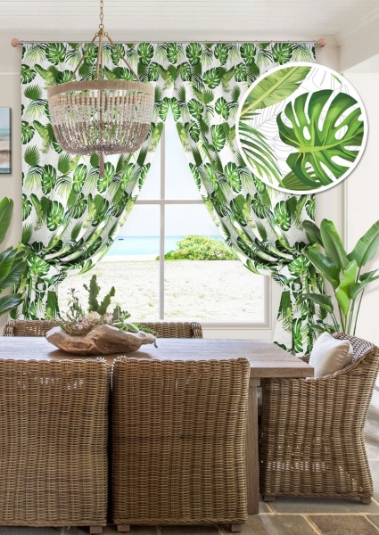 Комплект штор для кухни "Flavora" 272х175 зеленый