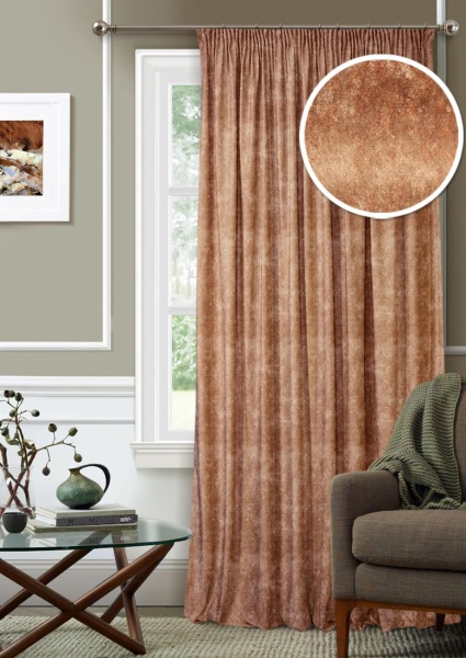 Штора на тесьме 136х270 см Barhan с подхватом цвет терракотовый