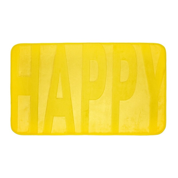 Коврик для ванной c памятью формы Хеппи Happy желтый