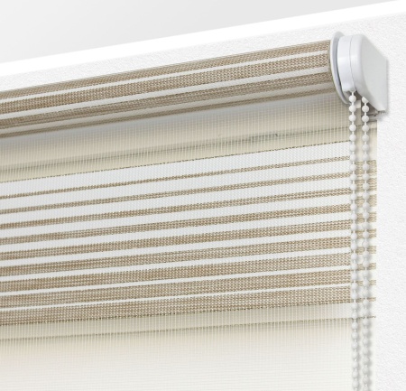 Рулонные шторы день ночь УЮТ Люрекс цвет кремовый