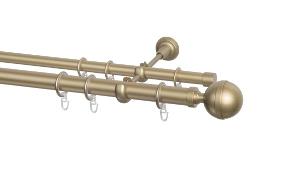 Карниз двухрядный, наконечник Шар с ободом, Д28