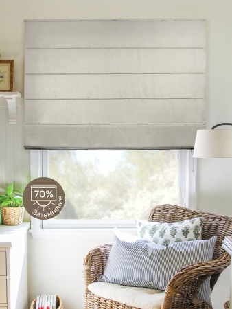 Римская штора Шанталь блеск на веревочном механизме светло-серый