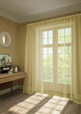 Тюль на тесьме 600х287 см Nina цвет шампань