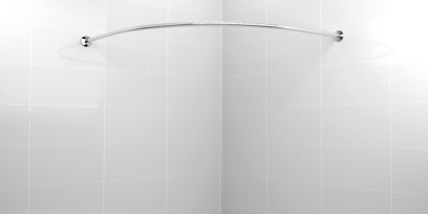 Карниз для душа, поддона GoodHome 90x90см (Штанга) Полукруглый, дуга, Усиленный труба 25мм, из нержавеющей стали