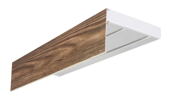 Карниз эконом+ в сборе 2-х рядный, "Ясень шимо темный" 5 см