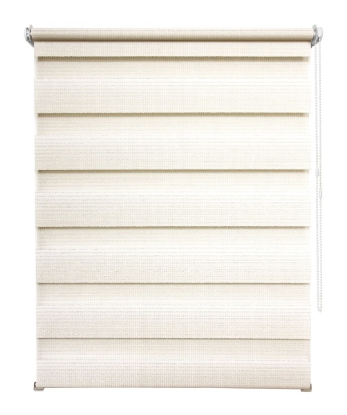 Рулонные шторы день ночь УЮТ Люрекс цвет сливочный