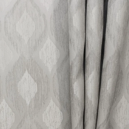 Портьерная ткань на отрез ширина 300 см Жаккард Toscana цвет светло-серый