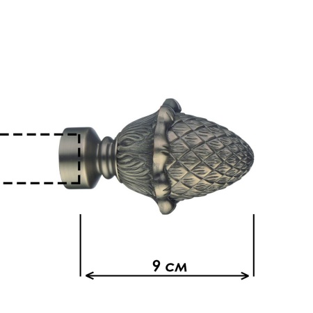 Наконечник "Шишка", Золото антик , Ø25мм