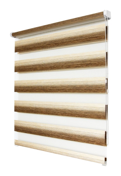 Рулонные шторы день ночь УЮТ Рафаэло цвет коричневый