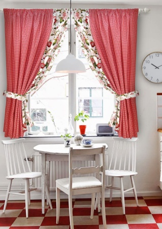 Комплект штор на тесьме "Red Kimberly - S" 2 шт 175x175 см