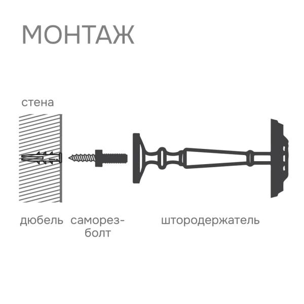 Штородержатель, Матовый никель, 2 шт.