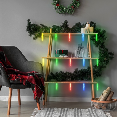 Электрогирлянда светодиодная Vegas Нить Сосульки мультиколор 1.5 м