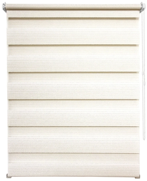 Рулонные шторы день ночь УЮТ Люрекс цвет сливочный