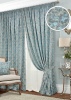 Комплект штор на тесьме "Fog" 2 шт 200х270, тюль 450х270 синий