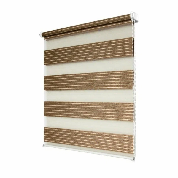 Рулонные шторы день ночь УЮТ Манчестер цвет коричневый