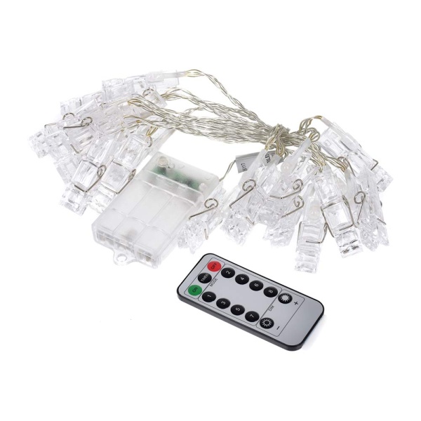 Электрогирлянда светодиодная Vegas Прищепки теплый 3 м