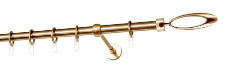 Карниз однорядный гладкий ∅16мм, латунь, 400 см, Орбита