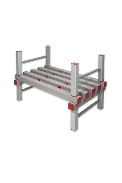 Стеллаж одноярусный С-70, серый/красный