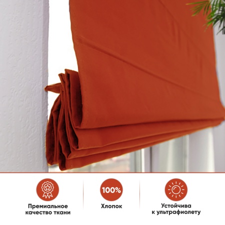 Римские шторы Хоста на веревочном механизме цвет красный