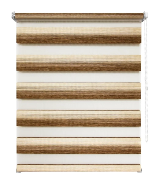 Рулонные шторы день ночь УЮТ Рафаэло цвет коричневый