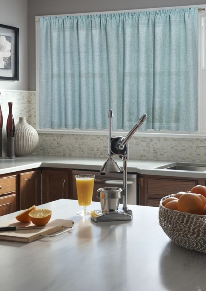 Штора на тесьме "Тюль" лазурная, 285х175 см