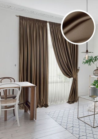 Комплект штор "Lindor-SH" 2 шт 220х270/450х270 коричневый