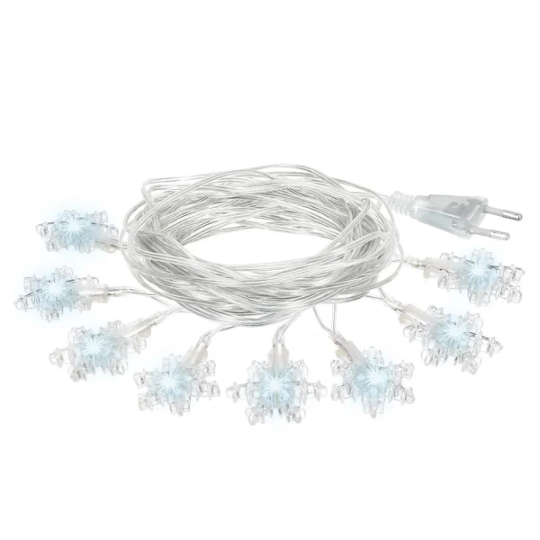 Электрогирлянда светодиодная Vegas Снежинки холодный 10 м