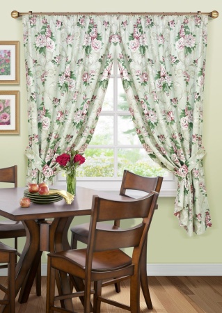 Комплект штор на тесьме Aquarelle - SK 2 шторы 136х175 см 2 подхвата с принтом