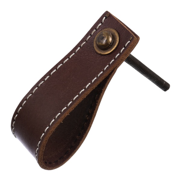 Ручки кожаные для мебели цвет умбра жженая (6 шт)