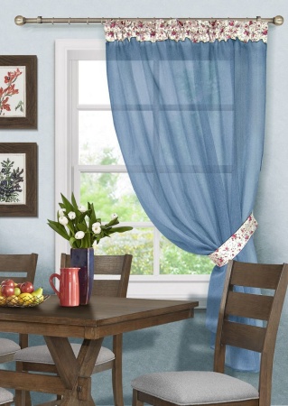 Штора на тесьме "Village B" 150х170 голубой