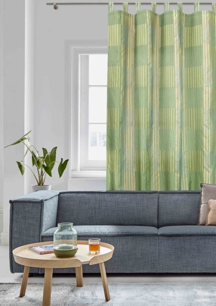 Портьера "Matiz", на петлях 148х300 цвет зеленый