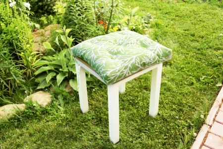 Подушка на стул с завязками 40x40 см Green Corals с принтом