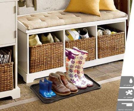 Лоток для обуви Vortex 63,5х35,4 цвет черный