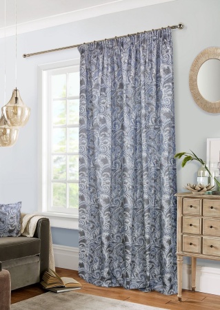 Штора на тесьме 200х270 см Samira с подхватом цвет синий