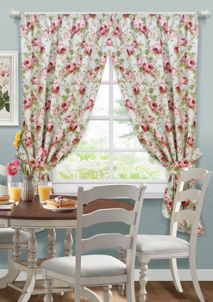 Комплект штор на тесьме "Isadora - S" 2 шт 136х175 розы