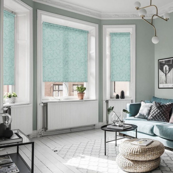 Рулонные шторы Девон цвет светло-бирюзовый Рулонные шторы Девон цвет светло-бирюзовый