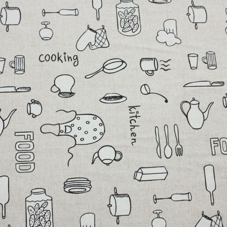 Штора на тесьме"Dishes" 136х175