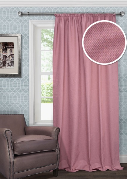 Портьера для спальни Hosta 140x280 розовый