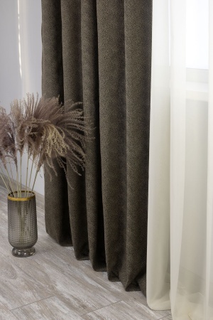 Штора на люверсах 200х260 см Мартина цвет черно-бежевый