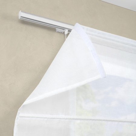 Римская штора с помпонами, Сабрина на верёвочном механизме, цвет экрю