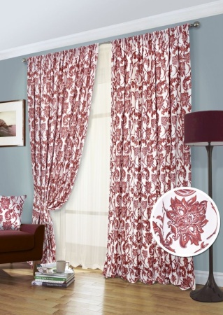 Комплект штор "Ramo-S" 2 шт 296х270/600х270 красный Комплект штор "Ramo-S" 2 шт 296х270/600х270 красный