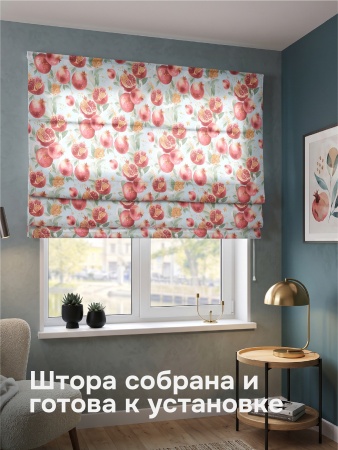 Римская штора "Гипноз", Веревочный механизм, цвет красный