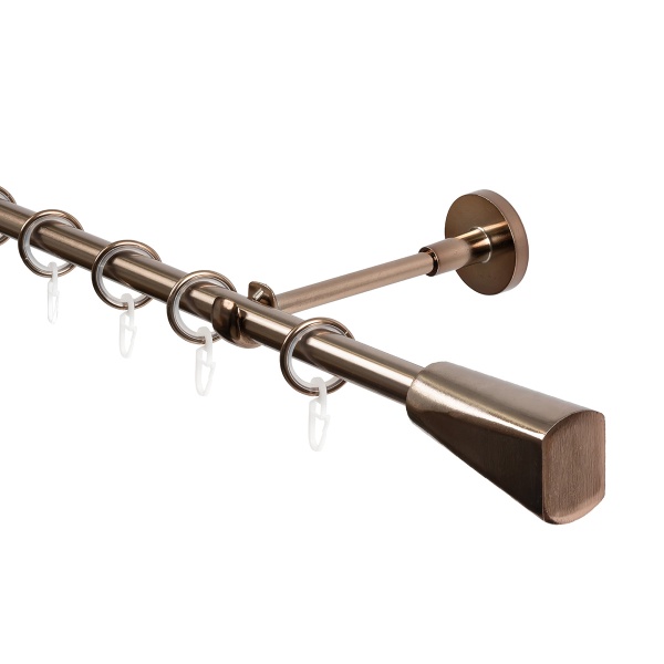 Карниз для штор, настенный, штанга 16 мм, Неоклассика, коньяк