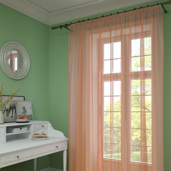 Тюль на тесьме 300х285 см Pastel цвет бледно-оранжевый