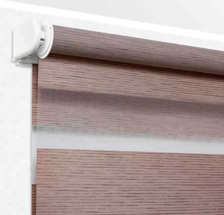 Рулонные шторы день ночь Канзас цвет какао